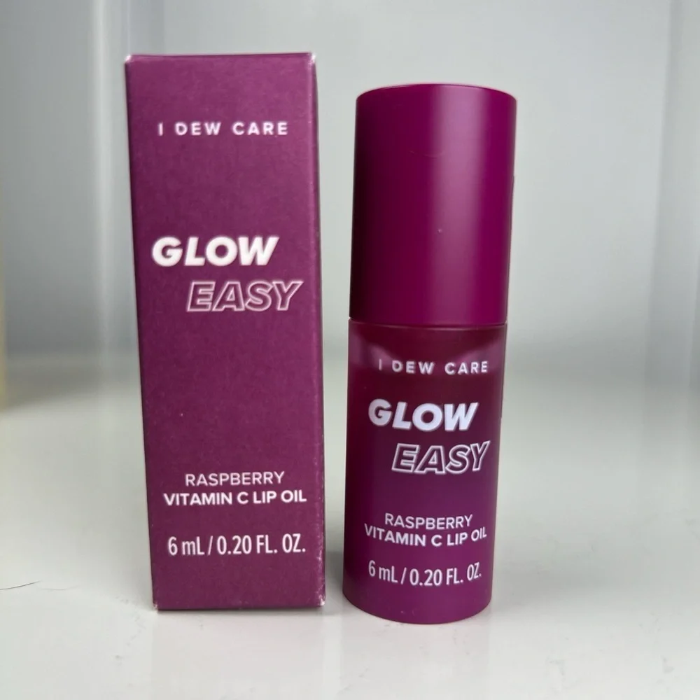I Dew Care Glow Easy Raspberry Lip Oil - Vibrant Pink Sealed in Box